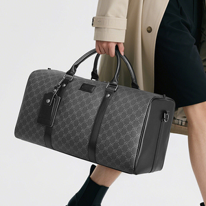 Sac de week-end en cuir avec compartiment à chaussures, fermeture éclair, sac de voyage extensible pour le week-end - Product Image 4
