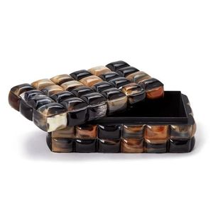 Boîtes de rangement décoratives en corne de buffle naturelle de haute qualité, faites à la main, vaisselle colorée pour bijoux, fruits secs, vente en gros - Product Image 1