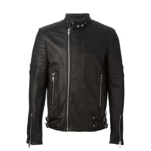 2024 High Quality <b>Men's</b> Stylish Leather <b>Jacket</b> Casual Wholesale Solid Color with Stand Collar - Product Image 1