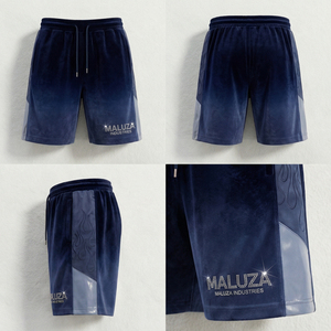 กางเกงขาสั้นลำลองแบบยูนิเซ็กซ์ ผ้ากำมะหยี่ สไตล์คนเมือง เอวยางยืด เป็นมิตรกับสิ่งแวดล้อม แห้งเร็ว ระบายอากาศได้ดี ผลิตจากโพลีเอสเตอร์/คอตตอน แฟชั่นฤดูร้อน กางเกงขาสั้น Maluza - Product Image 6