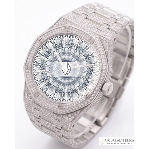 นาฬิกา Audomer Piguat Royal Oakk Offshore Chronograph Diamond ขนาด 42 มม. ตัวเรือนสแตนเลสสตีลทรงแปดเหลี่ยม หน้าปัดอนาล็อก กระจกแซฟไฟร์ ดีไซน์แฟชั่น - Product Image 4