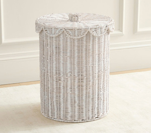 Best Choice Boho Style Intricate Natural Rattan Clothes Organizer Modern Minimalism Floor Storage <b>Basket</b> Wholesale - Product Image 2