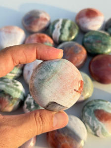 Piedra de Jaspe Unicornio en Forma de Galleta, Cristal Natural Curativo, Gema Pulida, Venta al por Mayor - Product Image 3