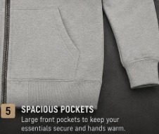 Veste à capuche pour homme, couleur unie, manches longues, fermeture éclair, tissu respirant, spandex/coton, vêtements d'hiver, poches spacieuses à l'avant - Product Image 1