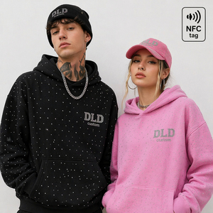 Hip Hop Distress Vintage Oversize Loose Front Knitted Fashion Heavyweight Printing Acid Wash Embroidered 100% Cotton Autumn - Product Image 3