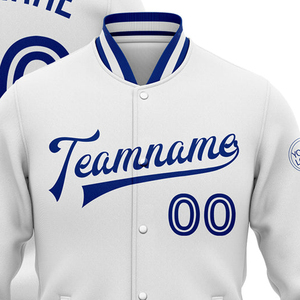 Chaqueta Varsity Sublimada para Hombre, 100% Poliéster, Estilo Casual, Chaqueta de Béisbol con Letras de Equipo, Ribete Acanalado y Bolsillos Delanteros - Product Image 2