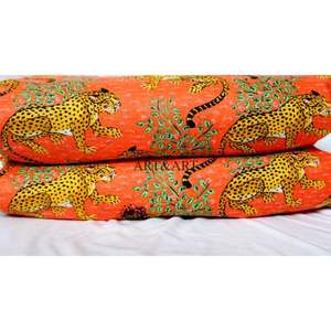 Tissu en coton imprimé à la main indien, motifs animaux et jungle, best-seller, pour quilting, oreillers, rideaux, couture de chemises et vêtements pour hommes - Product Image 6