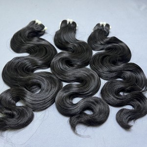 Grado 10A estilo caliente vietnamita pelo crudo de alta calidad cuerpo negro onda Genius máquina de trama doble dibujado Paquete de Qhair - Product Image 2