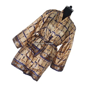 KS015 Bohemian Silk Vintage Sari Kimono Short <b>Robe</b> - Summer <b>Beach</b> Wear Bikini Silk Cover Up - Wholesale Silk Sari Vintage Sari - Product Image 1
