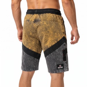 Shorts décontractés pour hommes en coton délavé style vintage, coupe décontractée, avec cordon de serrage et poches, idéaux pour l'été et la gym - Product Image 5