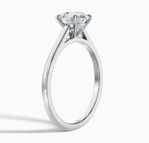 Round Cut Moissanite <b>Ring</b> 925 Sterling <b>Silver</b> White Gold Plated Engagement <b>Ring</b> Dainty Minimalist Classic <b>Solitaire</b> Wedding <b>Ring</b> - Product Image 4