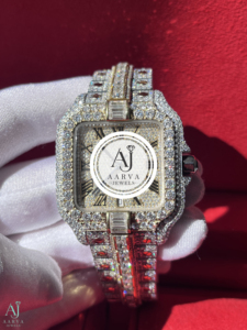 นาฬิกาข้อมือ AARVA JEWELS สไตล์ฮิปฮอป สแตนเลสสตีล ควอตซ์ ประดับเพชรเต็มหน้าปัด สายอะนาล็อก ขนาด 20 มม. สำหรับทุกเพศ - Product Image 6