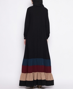 Wholesale Kaftan Abaya Handmade Turkish Floor Length Long Sleeve Soft Breathable Polyester Floral V Neck Regular Fit Casual - Product Image 6