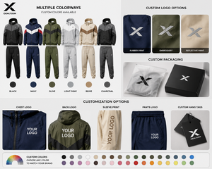 Ensemble coupe-vent X Sports City pour homme, tricoté, doublé ou non, respirant, décontracté, pour l'automne, en polyester, avec veste zippée intégrale et pantalon de jogging - Product Image 6
