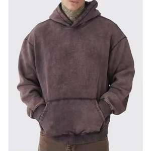 Sudadera con Capucha de Algodón French Terry con Lavado Ácido y Efecto Desgastado Vintage para Hombre, Precio Mayorista, MOQ Bajo - Product Image 2