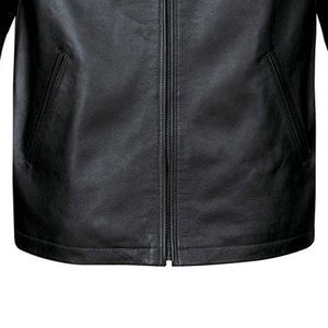 Veste d'hiver élégante pour homme de haute qualité, veste de moto en cuir, col montant, logo sur le devant, manches longues, respirante, séchage rapide - Product Image 2