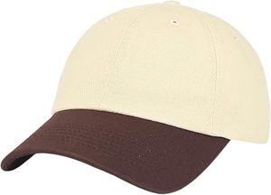 Gorra de Béisbol Color Crema con Visera Marrón, 6 Paneles, Ajustable, Unisex, de Sarga, para Uso Casual - Product Image 2