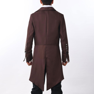 Abrigo largo gótico negro de cuero PU para hombre, disfraz de Halloween - Product Image 3