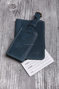 Cartera de pasaporte personalizada para hombre, Funda de cuero genuino y conjunto de etiquetas de equipaje, de tipo billetera de cuero genuino para hombre, de la marca de la moda - Product Image 6