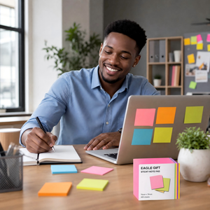 Blocs-notes adhésifs magnétiques durables en gros, 100 feuilles, papier 80 g/m², autocollants mémo colorés, notes amovibles pour l'école et le bureau - Product Image 4