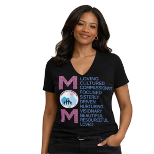 เสื้อยืดคอกลมแขนสั้นผู้หญิงสีชมพูประดับเพชร MOM Love สวมใส่สบายๆ ทุกวัน แฟชั่นลำลอง เสื้อผ้าแฟชั่นทันสมัย - Product Image 1