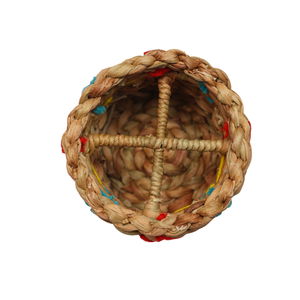 Portalápices Ecológico Tejido a Mano con Jacinto de Agua Natural y Yute, con Bordado Floral y Organizador con 4 Compartimentos - Product Image 4
