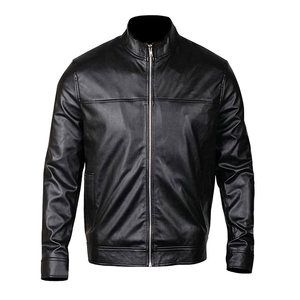 Chaqueta de Cuero para Motocicleta, para Hombre, Invierno, Casual, a la Moda, de Cuero Genuino, Personalizada, Resistente y Cómoda - Product Image 1