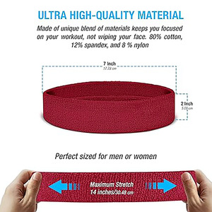 Elastic <b>Sports</b> <b>Headband</b> for Men and Women, Sweat Absorbent Terry Cloth Head Band, Non Slip Fitness - Product Image 2