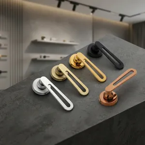 Modern Stainless Steel Touch Control Lever Door <b>Handle</b> Ambidextrous Design CP Antique Gold PVD Rose Gold Export Supply - Product Image 2
