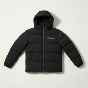 Blouson matelassé à col montant pour homme, fermeture éclair, en polyester, impression personnalisée, fournisseur en gros - Product Image 1