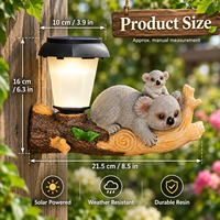 Großhandelspreis Harz-Koala Gartendekoration Outdoor Wandmontierte Tierdekoration zur Dekoration mit Solarbetrieb