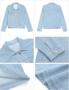 Women's <b>Cropped</b> <b>Denim</b> <b>Jacket</b> Vintage Blue Button Closure Casual Street Style OEM Custom Fashion Outerwear Premium Quality Fit - Product Image 6