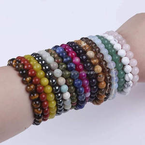 Handmade 8mm Natural Agate Gemstone Beaded Round <b>Bracelet</b> Elastic String Semi-Precious <b>Healing</b> Stone Jewelry Chakra New Age - Product Image 6