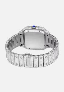 Reloj analógico rectangular de acero inoxidable con incrustaciones de diamantes de lujo, con esfera de números romanos coloridos, reloj de cuarzo para mujer - Product Image 4