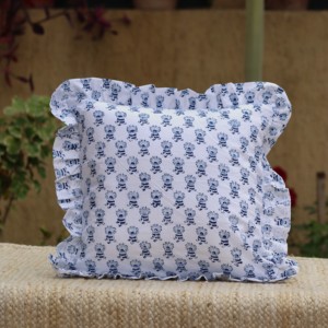 Handmade Bohemian Boho Cotton <b>Pillow</b> Covers Luxury Floral Block <b>Throw</b> <b>Pillows</b> with Indian Block Print Piping Raffle Cushions - Product Image 1