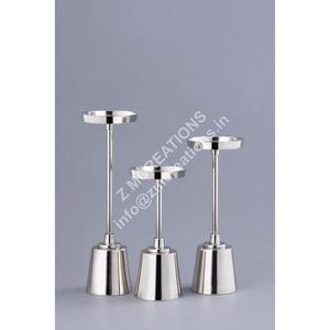 Support de bougie chauffe-plat en métal poli miroir, artisanat de haute qualité, support conique pour bougies pilier, décoration de table pour événements de Noël et fêtes - Product Image 1