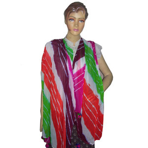 Pañuelo Toub de Alta Calidad para Mujer, Venta al por Mayor de Fábrica, Diseño Premium de Crepé Teñido con Borde Decorativo de Pompones, Ligero - Product Image 1