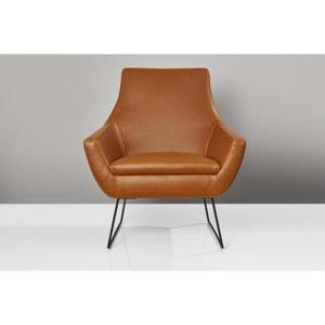 Brown Upholstered Accent Chair Lounge Armchair Metal Legs Modern Living Room <b>Seating</b> - Product Image 5