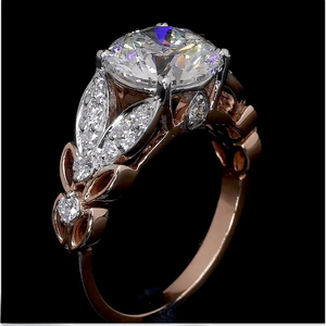 Anillo de Compromiso y Matrimonio de Diamantes de Laboratorio de Lujo en Oro Rosa de 10/14/18 Quilates con Certificado IGI para Hombre, Aniversario - Product Image 4