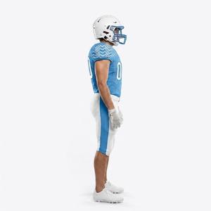 Nueva Llegada, Jersey de Fútbol Americano Personalizado con Número, Manga Corta, Uniforme de Rugby, Color Azul Claro, Ropa Deportiva para Equipos - Product Image 5