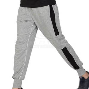 Pantalon de survêtement gris clair pour homme, taille élastique, cordon de serrage, poches latérales, respirant, tricoté, décontracté, pour l'automne - Product Image 4