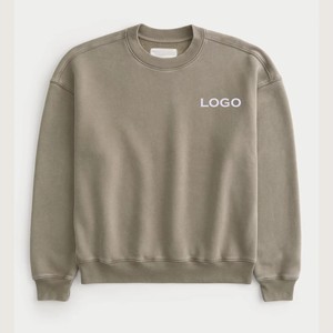 Sudadera de Cuello Redondo para Hombre, 100% Algodón, Felpa Francesa, Corte Regular, Informal, Color Sólido, Logotipo Frontal con Impresión Digital por Transferencia - Product Image 1