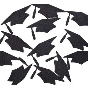 Set di 12 Decorazioni per Festa di Laurea con Coriandoli Neri Glitterati e Striscioni da 5,5 Pollici - Product Image 1