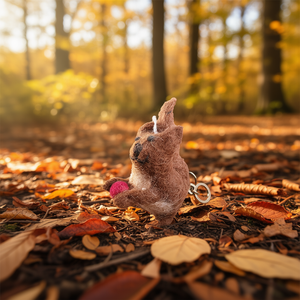 Squirrel Felt Plush Key <b>Ring</b> Cute Keychain for Organizing Your Keys - Product Image 3