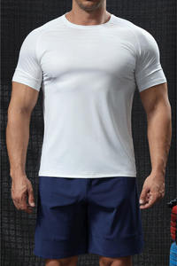 Camiseta Deportiva de Compresión de Manga Corta para Hombre, Color Sólido, Secado Rápido, Estampado por Transferencia de Calor, 120g, Poliéster Tejido, Verano, Casual - Product Image 3