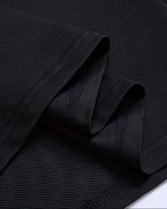 Men's Black Short Sleeve O-Neck T-Shirt Regular Fit Casual Jersey Knit Solid Color Plain Dyed Design - Product Image 6