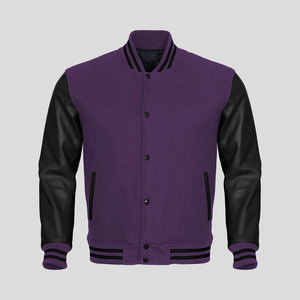Unisex College Letterman Varsity Jacket Stand Collar Genuine Wool Body Waterproof Windproof Breathable <b>Winter</b> <b>Coat</b> Geometric - Product Image 3