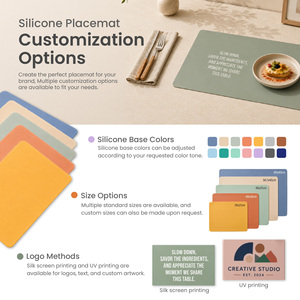 Custom Logo Dining <b>mat</b> Non Slip Reusable Heat Resistant <b>Silicone</b> Placemat for Restaurant Dining Supplies - Product Image 3