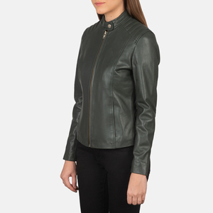 Veste de motard pour femme en similicuir PU, coupe ajustée, courte, avec fermeture éclair sur le devant, élégante, pour un usage quotidien - Product Image 2
