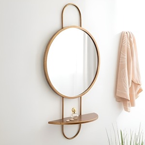 Espejo decorativo de pared redondo y grande de metal, de alta calidad, para decoración del hogar y la sala de estar. - Product Image 3